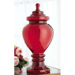   Vibrant Red Decorative Glass Canisters 