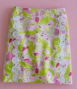 NWT Lilly Pulitzer ROSLYN Frisky Business SKIRT 0 4 Lace Gators 