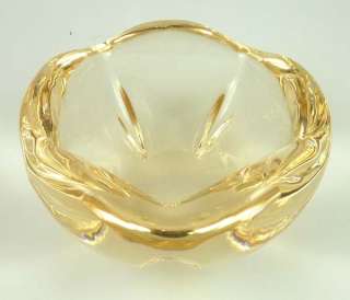 Vintage Daum France Crystal Rosay Bowl Signed GREAT  