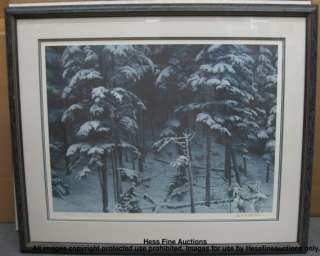   # LTD ED Lithograph Descending Shadows TIMBER WOLVES with COA  