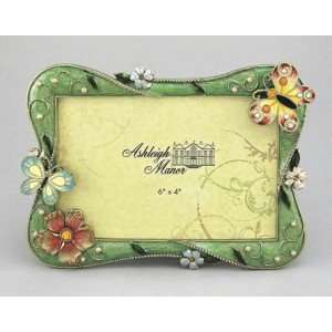  Ashleigh Manor Butterfly and Flowers Green Frame