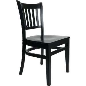  Delran Black Wood Slat Back Chair with Wood Seat