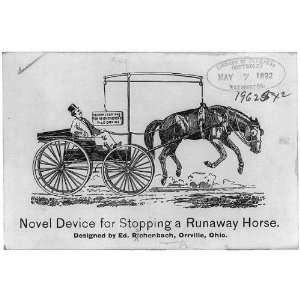  Stop Runaway Horse,Ed Reichenbach,Orrville,Ohio,OH,1892 