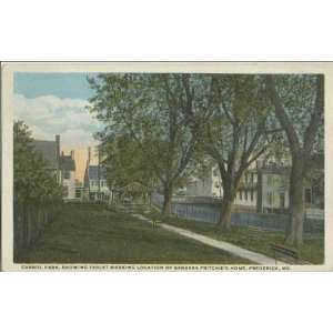  Reprint Frederick, Maryland, ca. 1920  Carroll Park 