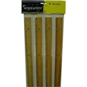  Wood Rulers   12   4 pack Case Pack 48 