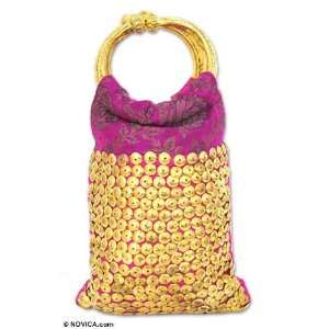  Silk handbag, Rose Glitter