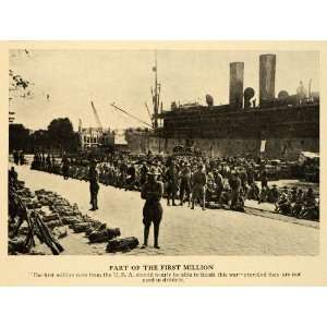   First Million American Troops Deployment WWI   Original Halftone Print