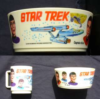Star Trek Original Series 1975 Cereal Bowl & Cups Deka  