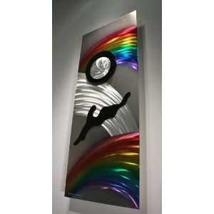  Rainbow Art Abstract Painting on Metal, Wall Decor, Design 