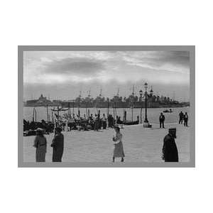  French Destroyers Venice 1935 28x42 Giclee on Canvas