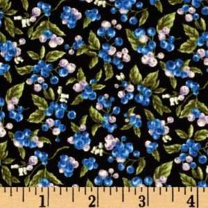 44 Wide Farmer Johns Mini Market Blueberry Blue/Black Fabric By The 