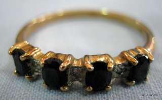 Vintage 9ct Gold, Diamond & Saphire Ring  