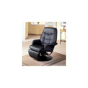  Berri Black Leatherette Swivel Recliner with Flared Arms 