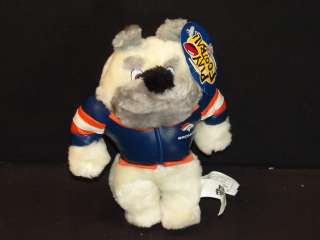 NEW RETRO NFL DENVER BRONCOS BLUE ORANGE JACKET BULLDOG DOG PLUSH 