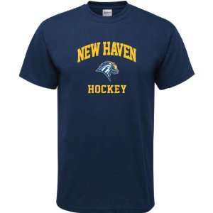  New Haven Chargers Navy Hockey Arch T Shirt Sports 