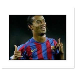  Ronaldinho FC Barcelona Smiling Double Matted 8 x 10 