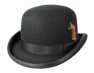 Deep Crown BOWLER Victorian Derby Hat Black M L XL XXL  