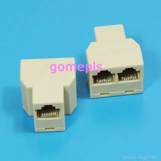 2X RJ45 Splitter 1to2 Way LAN Network Ethernet Adapter  