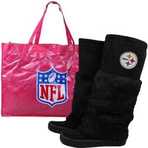 Pittsburgh Steelers Ladies Black Devotee Knee High Boots  