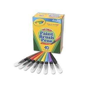  Crayola LLC  Paint Brush Pens, No Drip, 40/BX, Assorted 