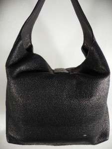 Dooney & Bourke Leather Hobo Handbag w/ Logo Lock~Navy  