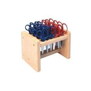   Oak Wood Rack with 24 Colorations Blunt Tip Scissors