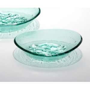 Bubbleware oval small bowl Handmade glass 6 1/2 x 7 1/4 oval small 