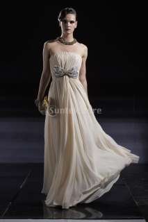   Bridesmaid Wedding Bowknot Gown Prom Ball Formal Evening Dress  