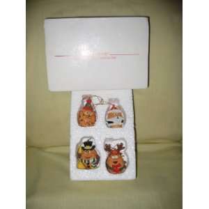 Set of 4   Official 1996 McDonalds McNugget Christmas Tree Ornaments 