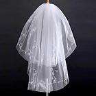 2T New Pretty White Bride Bridal Wedding Cathedral Cut Edge Veil with 