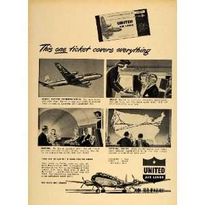  1949 Ad United Airlines Stewardess DC 6 Mainliner 300 