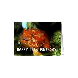  Happy 15th Birthday, Fish Photo Card Toys & Games