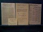 1968 (4) Robert F. Kennedy Items  RFK For President ~ Not Too Pretty