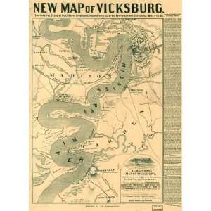  Civil War Map Tomlinsons map of Vicksburg, showing all 