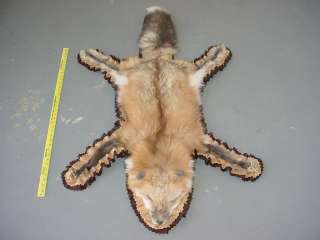 Red Pearl Fox Fur Hand Sewn Felt Rug Tanned hide/skin  