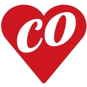  Colorado State Abbreviation CO Heart   Decal / Sticker 