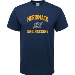  Merrimack Warriors Navy Engineering Arch T Shirt Sports 