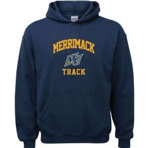 Merrimack Warriors Navy Youth Track Arch Hooded Sweatshirt  