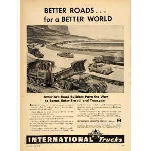  1948 Ad International Dump Truck Road Construction 