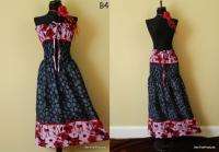 Rayon Polka Dot Floral Print Boho Sun Dress Skirt New  