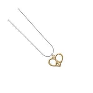   Heart Peace Sign   Gold Plated Snake Chain Charm Necklace [Jewelry