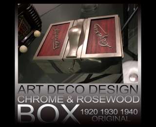 NICE ART DECO CHROME & ROSEWOOD CIGARETTES BOX MID CENTURY MODERN 
