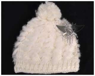   Gray Cute Winter Lady Beret Beanie Hat Rabbit Fur Pompon Lolita Design