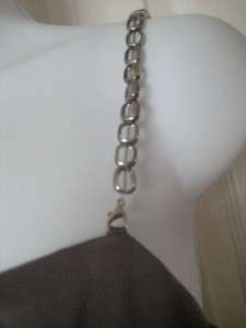 PEPPE PELUSO GRAY SILVER CHAIN DRESS NWT LARGE  