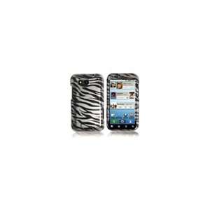  Motorola DEFY MB525 Black/White Zebra Skin Cell Phone Snap 