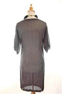 NEW AUTH Helmut Lang Drape Mini Knit Sweater Dress Gray M  
