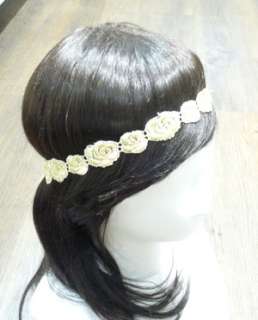 ROSE flower Hippie headwarp Elastic Hair band Headband accessories 
