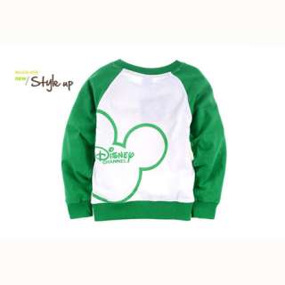 Green Boys Mickey Mouse Long Sleeve T Shirt 2 8 Years AF2011  