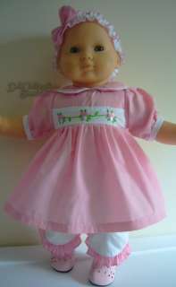 DOLL CLOTHES fits Bitty Baby 3 Piece Pink Dress Set WOW  
