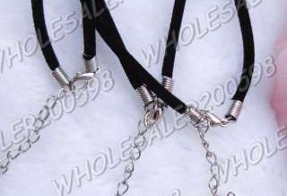 Lots 100strands Black Velvet Necklace Cords 38.5+4.5CM  